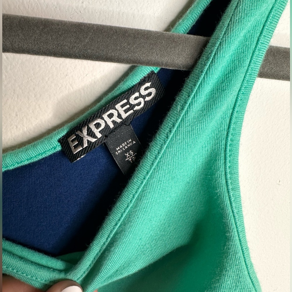 Express Color-Block Peplum Tank - image 5